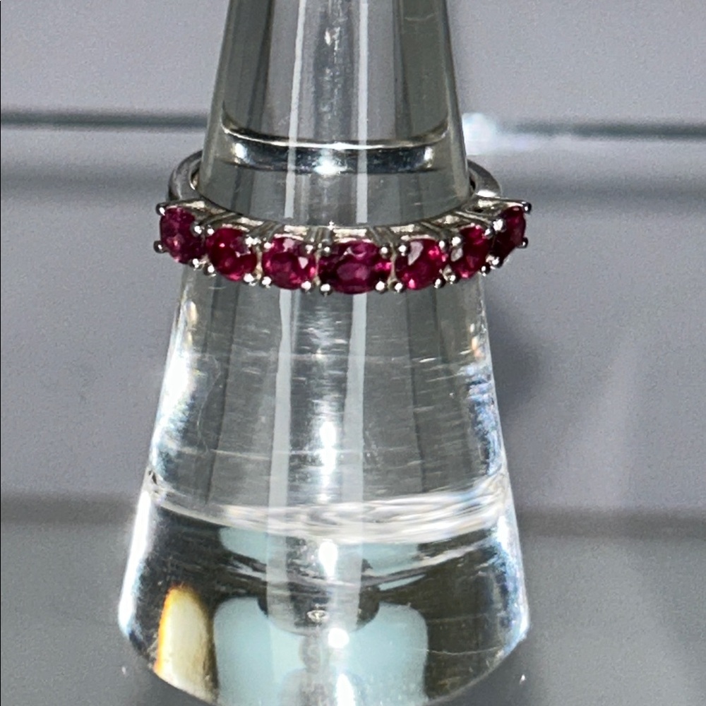 NWOT Genuine Rhodonite Garnet Sterling Silver Designer Gemstone Ring Bohemian